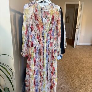 Zimmermann Vibrant Floral Long Sleeve Dress